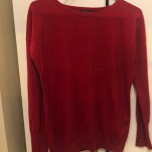 Theory Apple Red wool sweater with button details